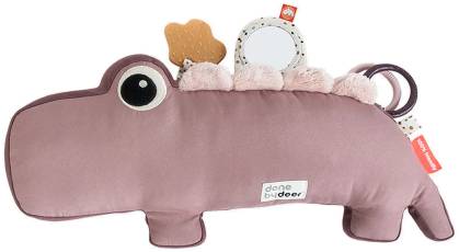 Krokodil aktivitetskudde i mjukt tyg med inbyggd spegel