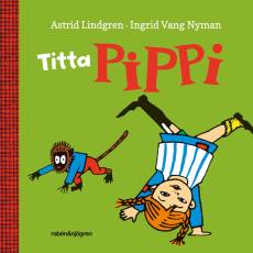 Titta Pippi pekbok med Pippi Långstrump och röda flätor