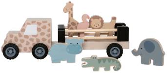 Jeep med safaridjur - Fordon leksak för barn 1 år