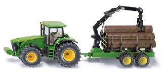 Leksaksfordon Traktor med timmersläp för barn som gillar bilar och maskiner.