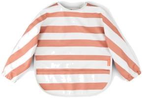 Långärmad haklapp med orangevita ränder