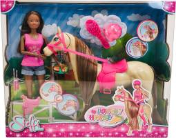 Leksak med hästmotiv, Steffi med häst, för fantasifull lek.