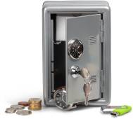 Kassaskåp: Silver - Kassaskåp leksak för barn 7 år