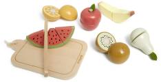 Skärbräda med frukt som ofta uppskattas av barn i tvåårsåldern.