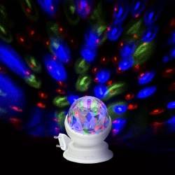 Rund discolampa som spegelkula med facetterad yta och flerfärgat ljus, festlig julklapp till 5-åring som gillar musik och dans