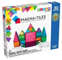 Magna-Tiles magnetset i 32 delar med magnetiska byggdelar för kreativ lek.