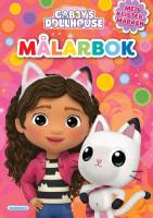 Gabby's Dollhouse målarbok för 5-åring med flicka och katt på färgglatt omslag