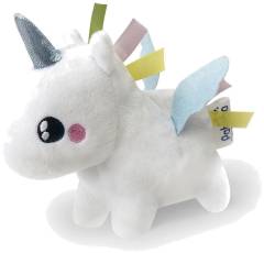 Enhörning nattlampa som julklapp till bebis vit figur med färgglada vingar