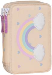 Trippelfodral: Yellow Heart - Pennfodral leksak för barn 8 år