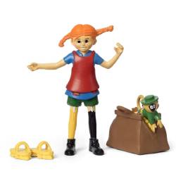 Pippi-figurer Pippi &amp; Herr Nilsson som gör dockhusleken extra rolig.