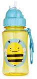 Gul vattenflaska med sugrör för små barn med ett bi på framsidan och som tål att diskas i diskmaskin Gul vattenflaska med sugrör för små barn med ett bi på framsidan och som tål att diskas i diskmaskin