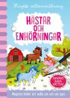 Vattenmålning med Hästar &amp; Enhörningar-tema som passar lugna pysselstunder.